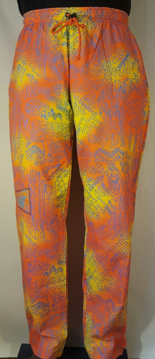 Geo Fish - Yellow Orange with sky print - Large