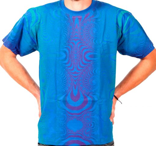 Kaos Blue Hand printed T Shirt