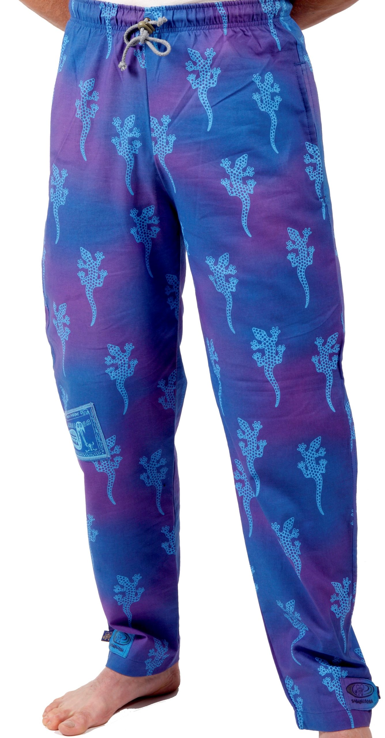 Geckos - Blue Purple with sky print - Medium