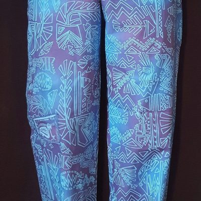 Geo Fish - Blue Purple with sky print - Large