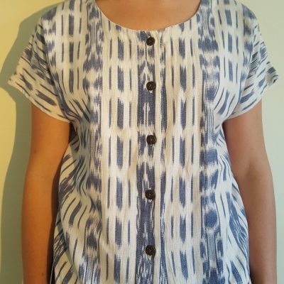 guatemalan blouse White_Blue