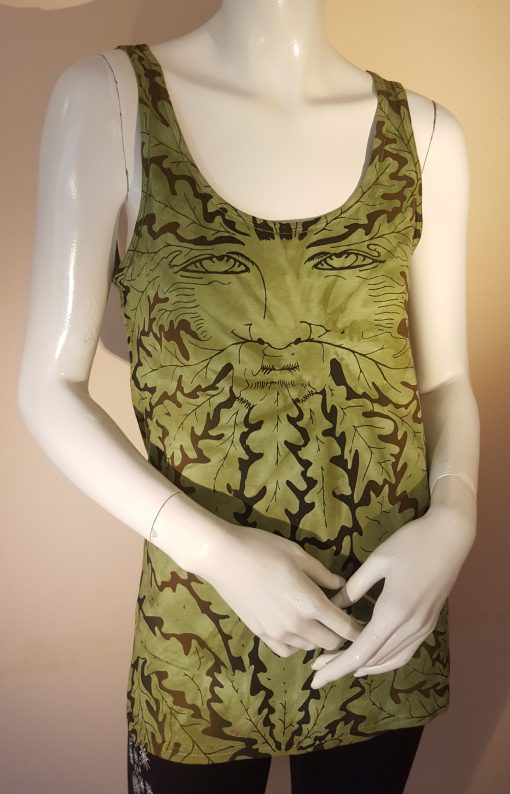 Green Man Olive Tie Dye Vest