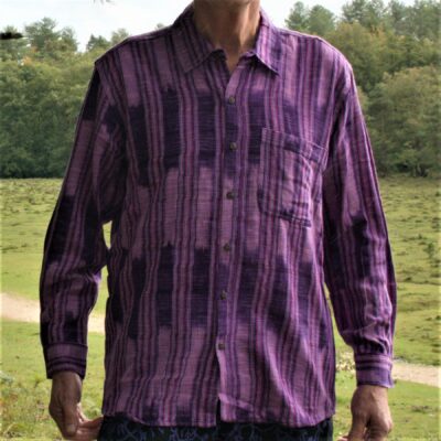 Hand woven shirt purple