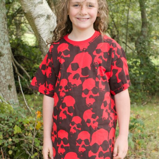 kids skulls red