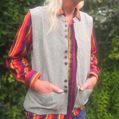 Nehru Waistcoat Silver Grey