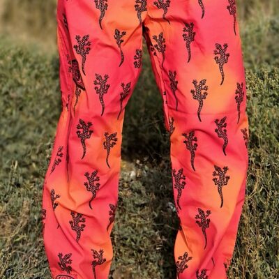 Geckos -Red Orange with Black - Medium