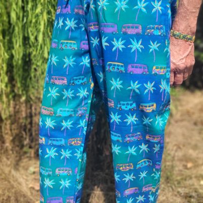 Palms and Campervans - Blue/Green - Medium