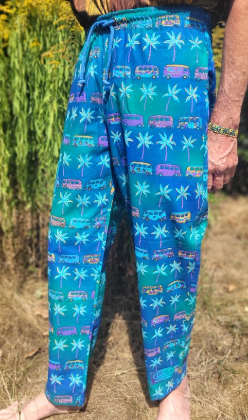 Palms and Campervans - Blue/Green - Medium