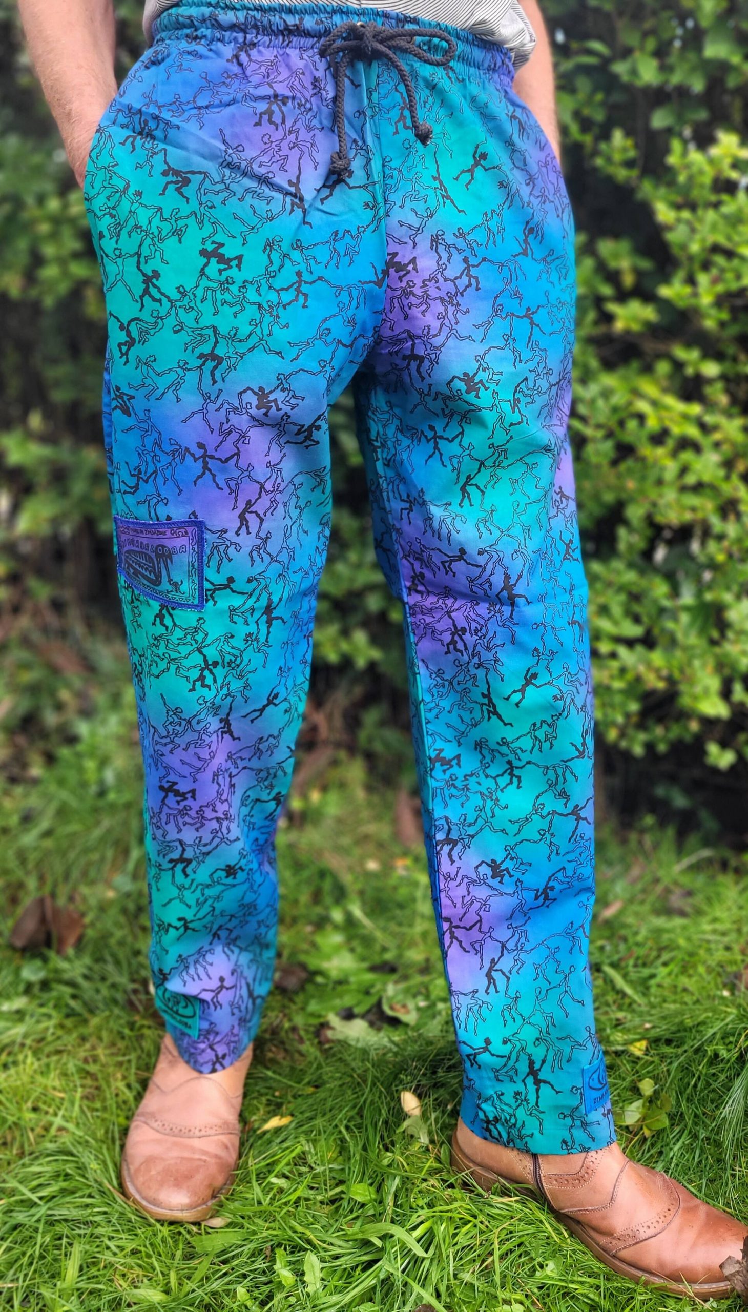 Afro Jive - BlueGreenPurple with Black - Large