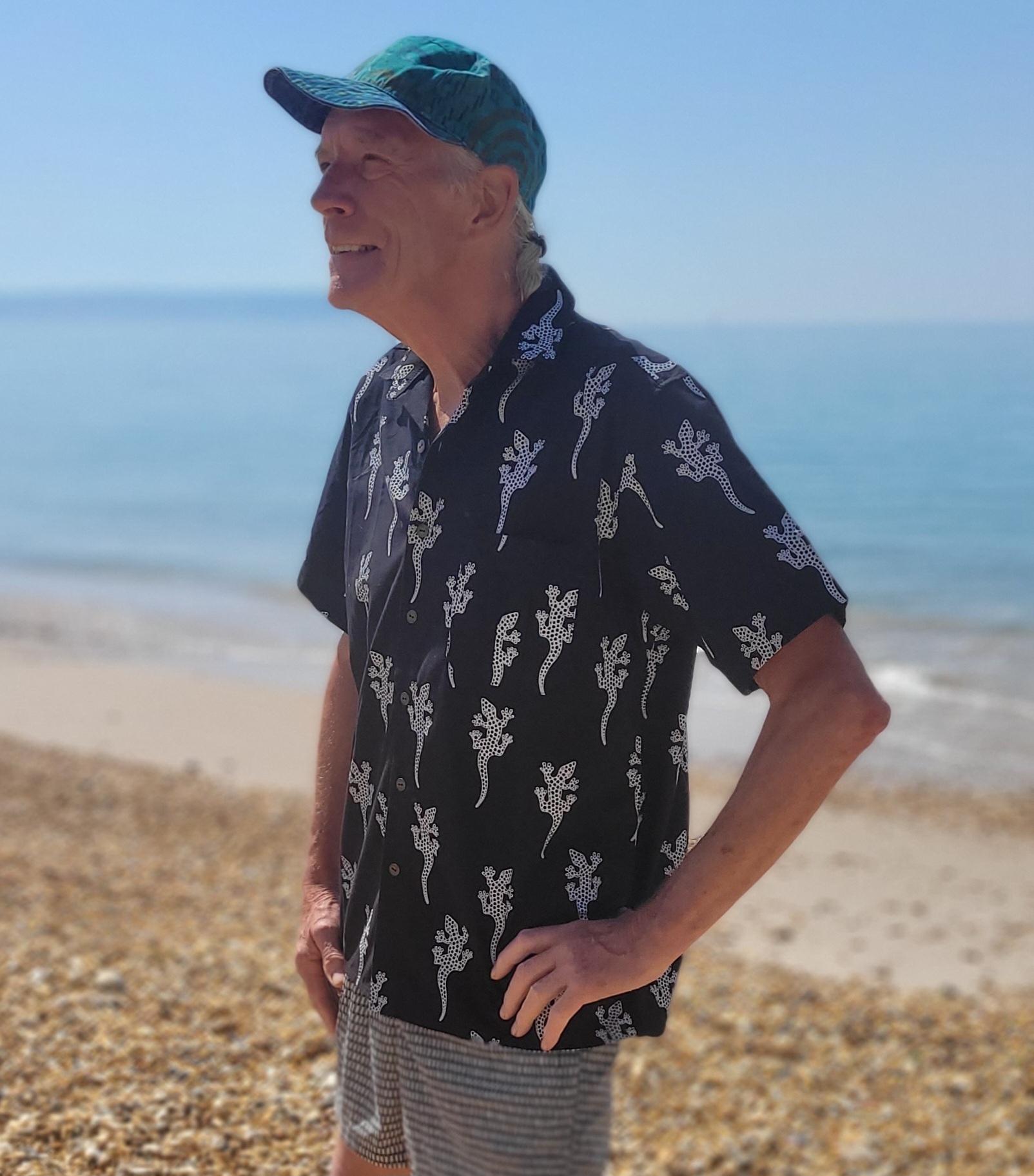 Short sleeve cotton Zimbabalooba summer shirt - gecko design - Image 4