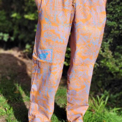 Geo Fish - Brown with Sky Blue - X Large
