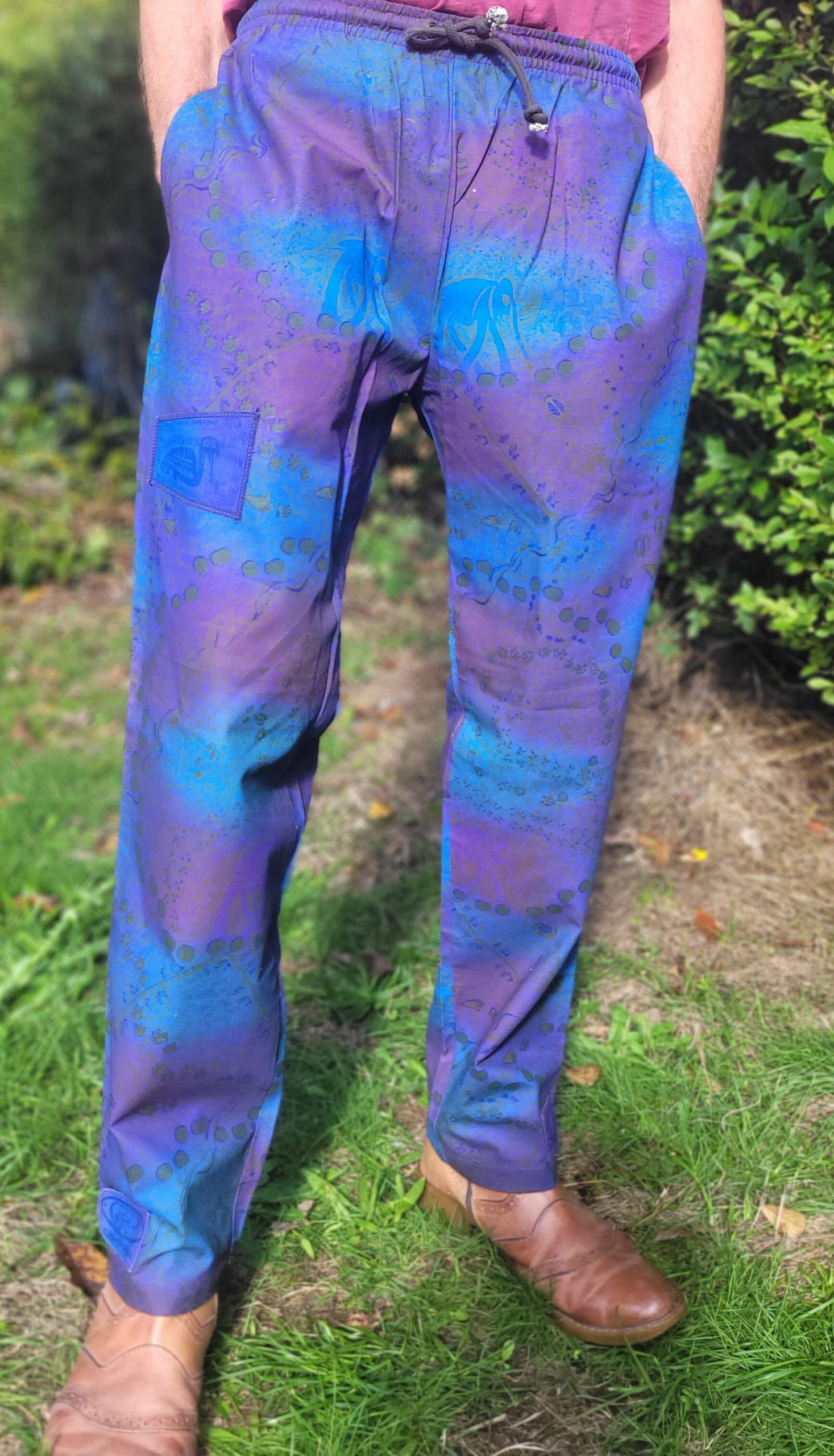 Tracks - Blue Purple with dark print - Large